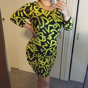 Open Back mid length long sleeve dress